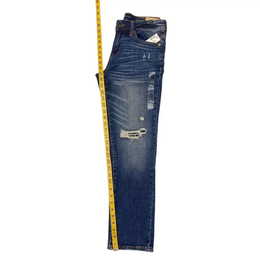 Aeropostale Areo Real Original Denim Jeans Womens 27/28 Slim Straight Distressed